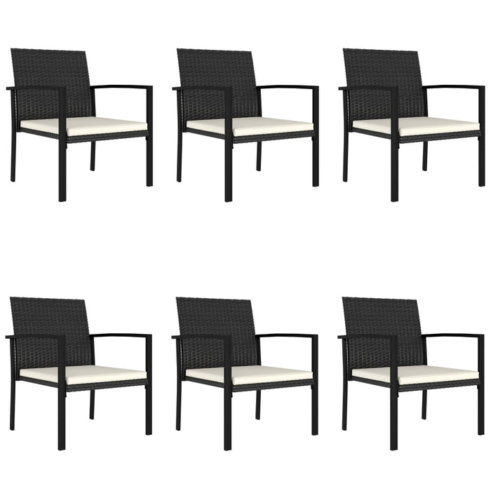 Set da Pranzo da Giardino 7 pz in Polyrattan Nero 3065709