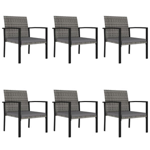 Set da Pranzo da Giardino 7 pz in Polyrattan Grigio 3065714