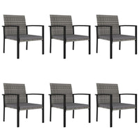 Set da Pranzo da Giardino 7 pz in Polyrattan Grigio 3065714
