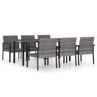 Set da Pranzo da Giardino 7 pz in Polyrattan Grigio 3065715