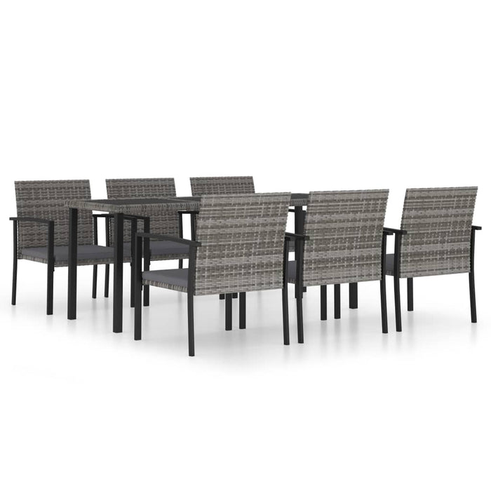 Set da Pranzo da Giardino 7 pz in Polyrattan Grigio 3065715