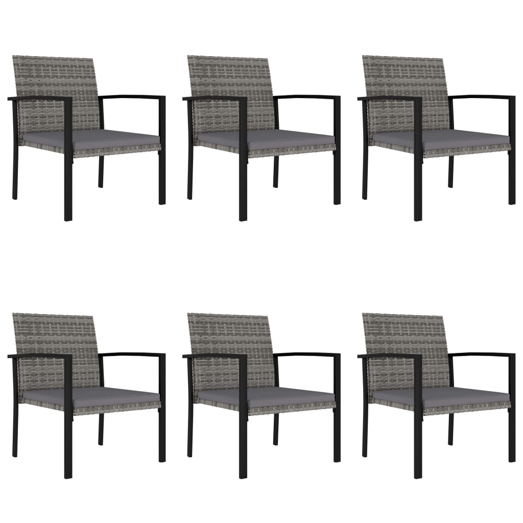 Set da Pranzo da Giardino 7 pz in Polyrattan Grigio 3065715