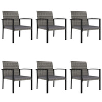 Set da Pranzo da Giardino 7 pz in Polyrattan Grigio 3065715