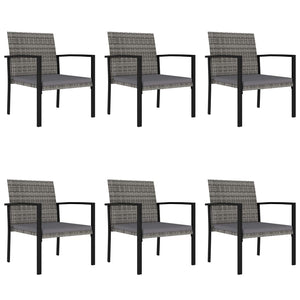 Set da Pranzo da Giardino 7 pz in Polyrattan Grigio 3065715