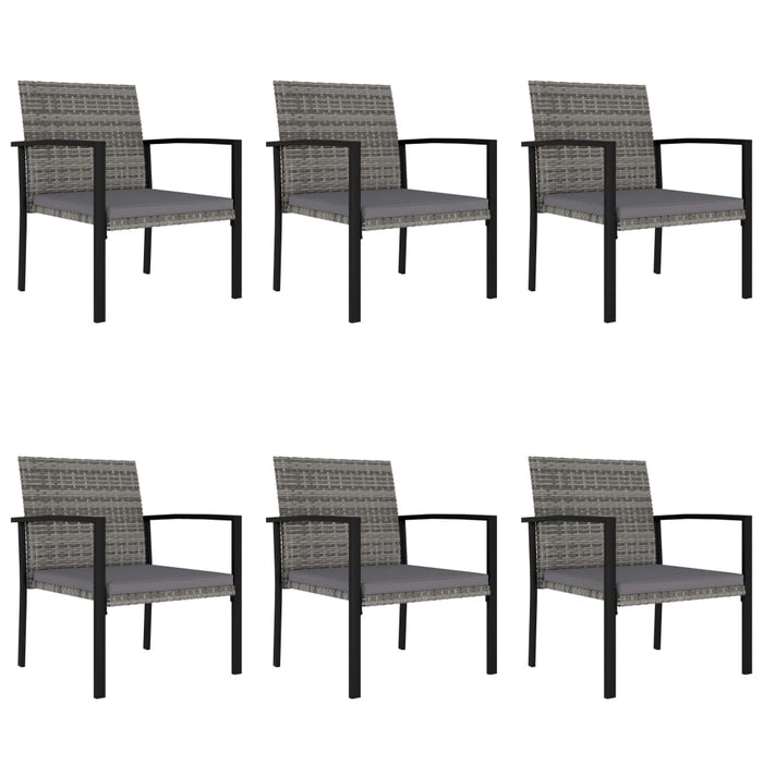 Set da Pranzo da Giardino 7 pz in Polyrattan Grigio 3065715