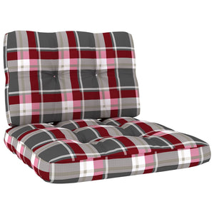 Sedia da Giardino Cuscini Tartan Rosso Legno Pino Impregnato 3065754