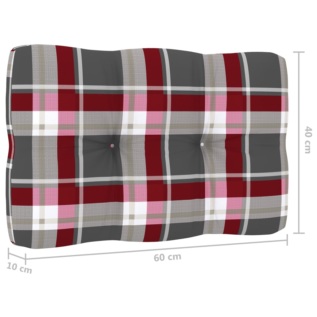 Sedia da Giardino Cuscini Tartan Rosso Legno Pino Impregnato 3065754
