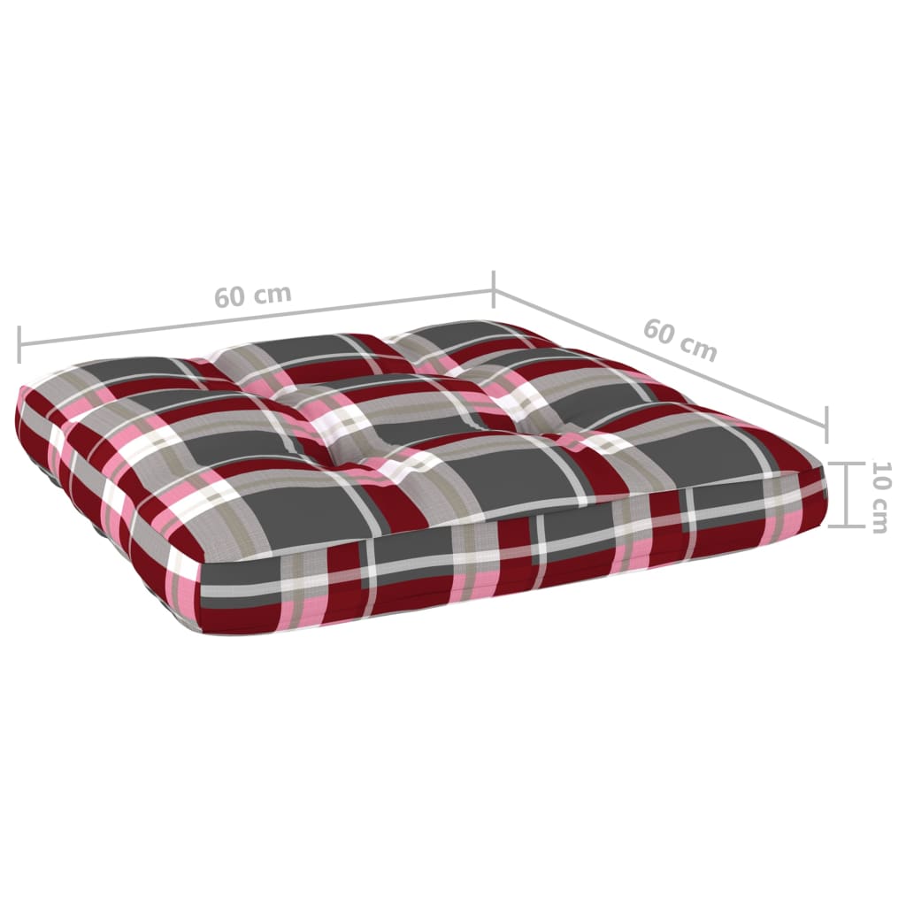 Sedia da Giardino Cuscini Tartan Rosso Legno Pino Impregnato 3065754