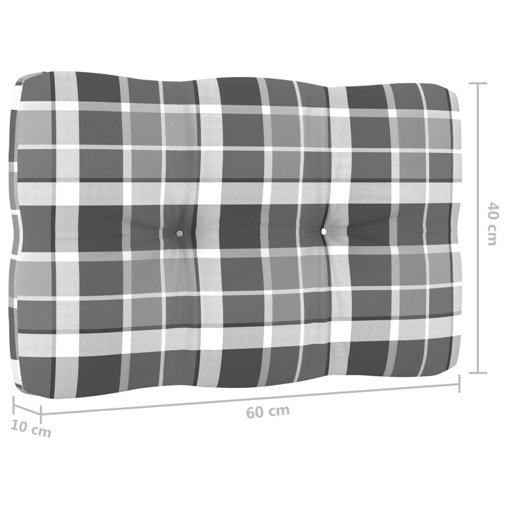 Sedia da Giardino Cuscini Tartan Grigio Legno Pino Impregnato