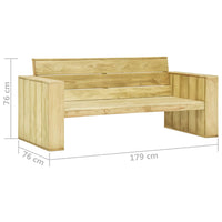 Set Divani da Giardino 2 pz con Cuscini Legno Pino Impregnato 3065779