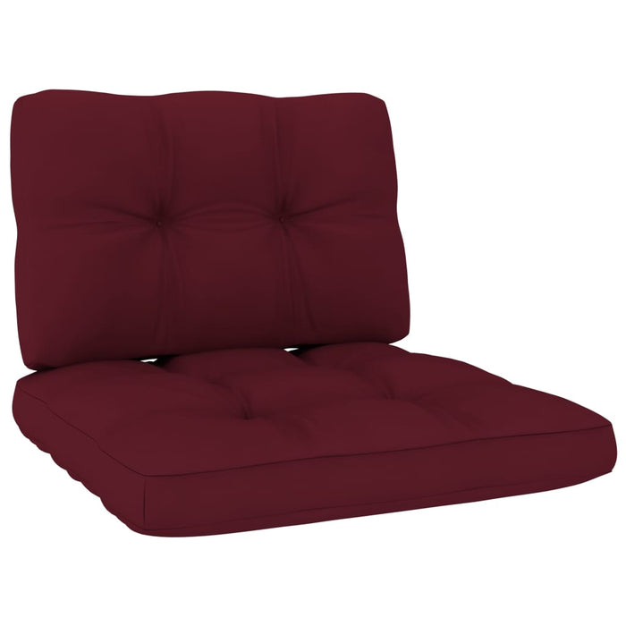 Sedie Giardino 2 pz e Cuscini Rosso Vino Legno Pino Impregnato 3065798