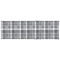 Lettino da Giardino con Cuscino Tartan Grigio Pino Impregnato