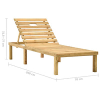 Lettino da Giardino con Tavolino Cuscino Legno Pino Impregnato 3065835