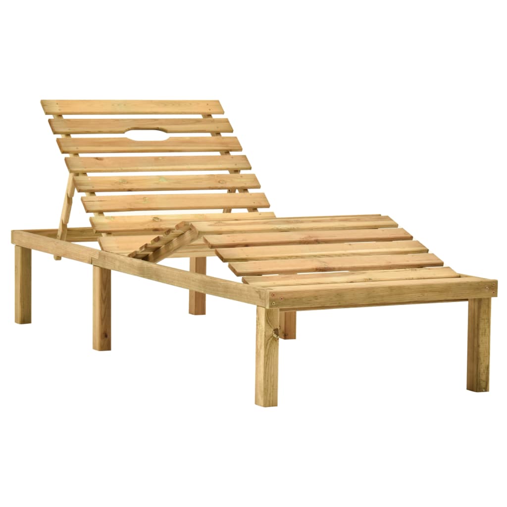 Lettino da Giardino con Tavolino Cuscino Legno Pino Impregnato cod mxl 24062