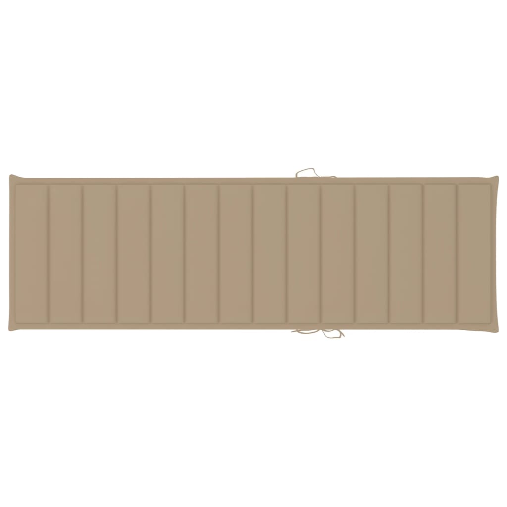 Lettino Prendisole Doppio con Cuscini Beige in Pino Impregnato 3065882