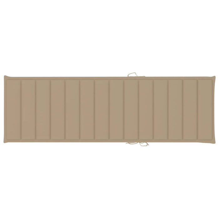 Lettino Prendisole Doppio con Cuscini Beige in Pino Impregnato 3065882