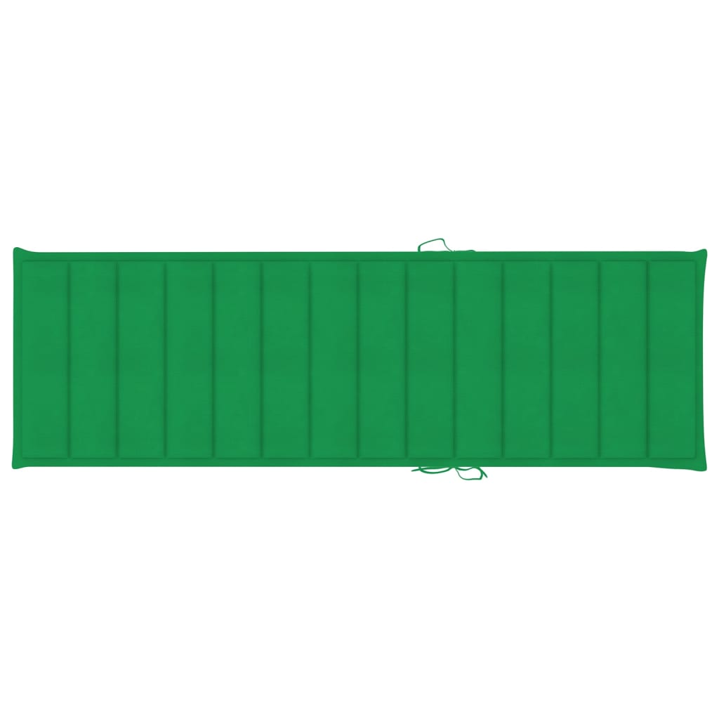 Lettino da Giardino con Cuscino Verde Legno di Pino Impregnato cod mxl 24067