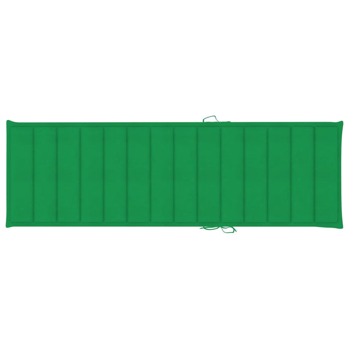 Lettino da Giardino con Cuscino Verde Legno di Pino Impregnato cod mxl 24067