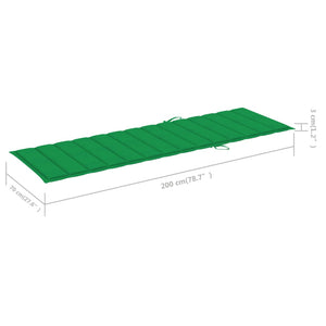 Lettino da Giardino con Cuscino Verde Legno di Pino Impregnato cod mxl 24067