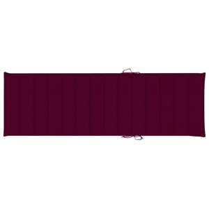 Lettino da Giardino con Cuscino Rosso Vino in Pino Impregnato cod mxl 24068