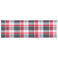 Lettino da Giardino con Cuscino Tartan Rosso in Pino Impregnato