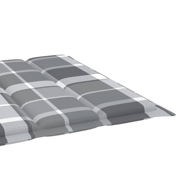 Lettino Prendisole con Cuscino Tartan Grigio in Pino Impregnato