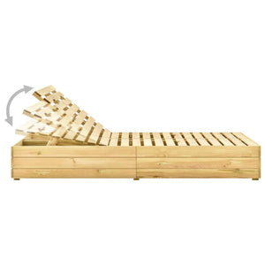 Lettino Prendisole Doppio e Cuscini Blu Pino Impregnato