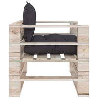 Poltrona da Giardino Pallet con Cuscini Antracite Legno di Pino 3066040