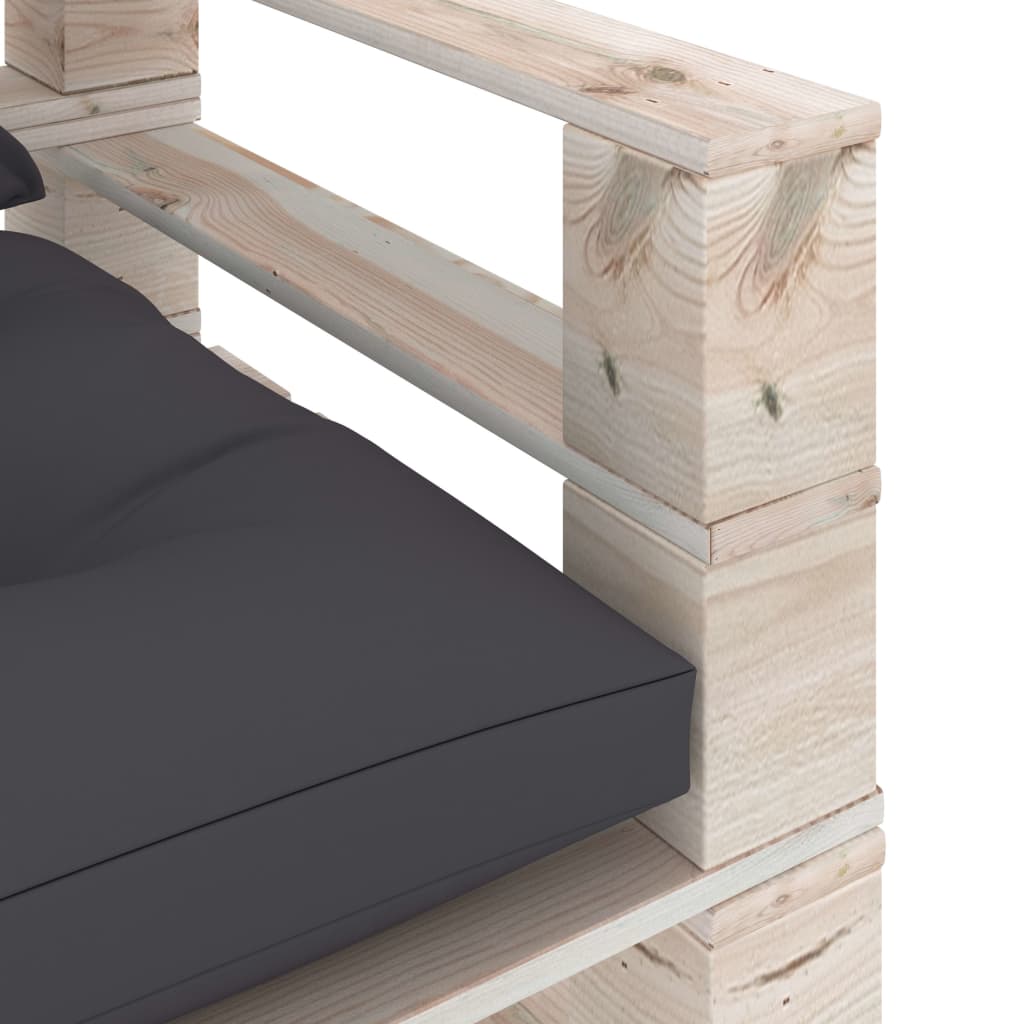 Poltrona da Giardino Pallet con Cuscini Antracite Legno di Pino 3066040