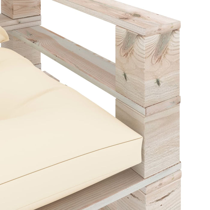 Poltrona da Giardino Pallet con Cuscini Crema in Legno di Pino 3066043