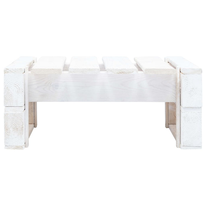 Ottomana da Giardino Pallet in Legno di Pino Impregnato Bianco 3066424