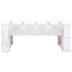 Ottomana da Giardino Pallet in Legno di Pino Impregnato Bianco 3066432