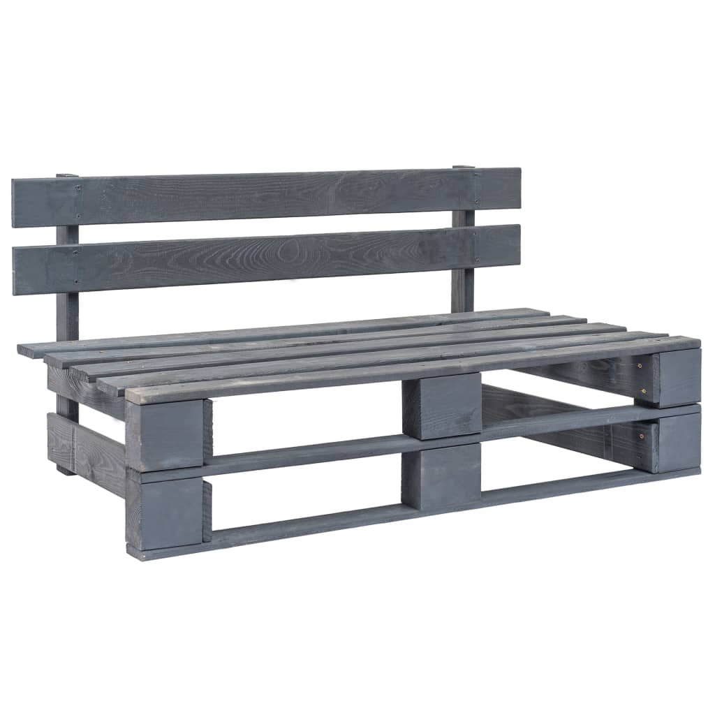 Divano Centrale da Giardino Pallet-Sofa Modulare-Divanetto da esterno Legno Pino Impregnato Grigio 815497