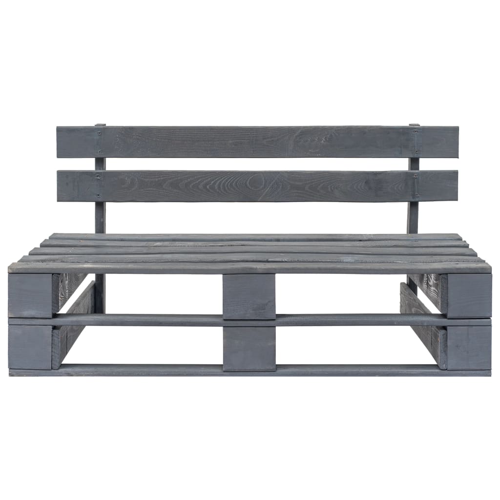 Divano Centrale da Giardino Pallet-Sofa Modulare-Divanetto da esterno Legno Pino Impregnato Grigio 815497