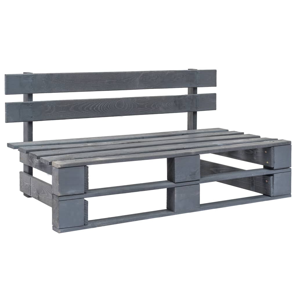 Divano Centrale Giardino su Pallet-Sofa Modulare-Divanetto da esterno Grigio Legno Pino Impregnato