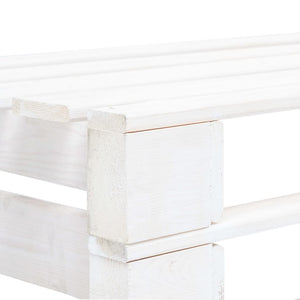 Divano Centrale da Giardino Pallet Legno Pino Impregnato Bianco 3066498