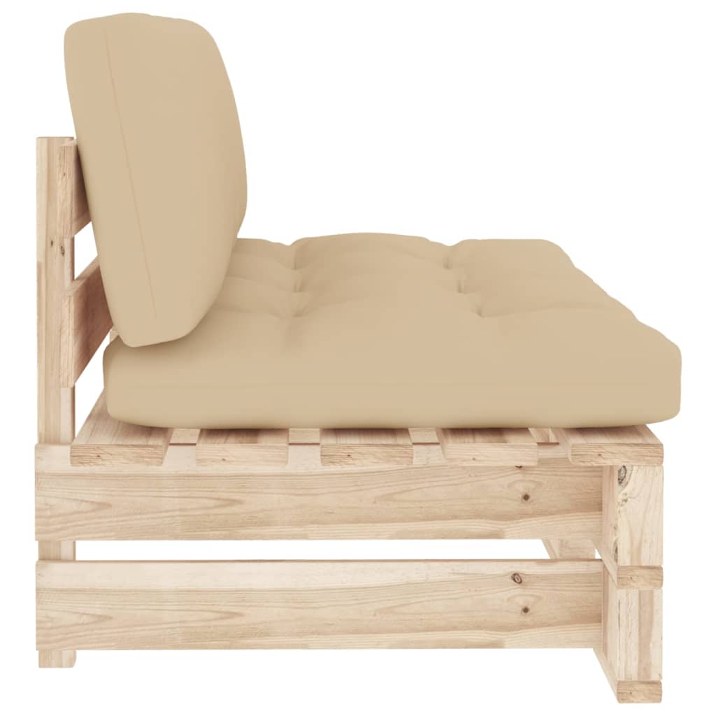 Divano Centrale Giardino su Pallet in Legno di Pino Impregnato cod mxl 54947