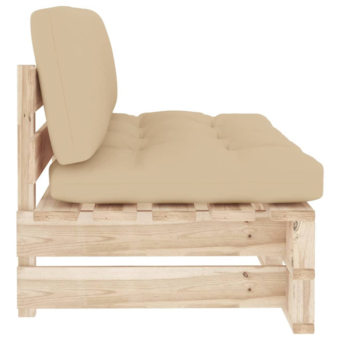 Divano Centrale Giardino su Pallet in Legno di Pino Impregnato cod mxl 54947