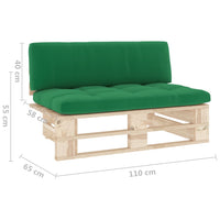 Divano Centrale Giardino su Pallet in Legno di Pino Impregnato cod mxl 55627