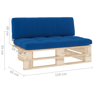 Divano Centrale Giardino su Pallet in Legno di Pino Impregnato cod mxl 54950