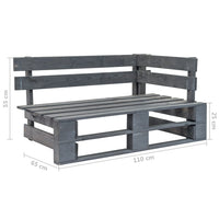 Divano 2 Posti su Pallet con Cuscini Grigio in Pino Impregnato cod mxl 40672