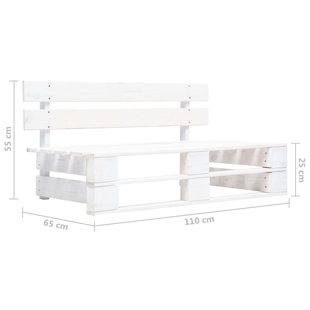 Set Divani in Pallet con Cuscini 4 pz in Pino Impregnato Bianco 3066711