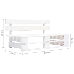 Set Divani in Pallet con Cuscini 4 pz in Pino Impregnato Bianco 3066711