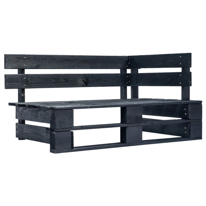 Set Divani in Pallet con Cuscini 4 pz in Pino Impregnato Nero 3066730