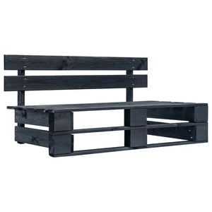 Set Divani in Pallet con Cuscini 6 pz in Pino Impregnato Nero 3066872