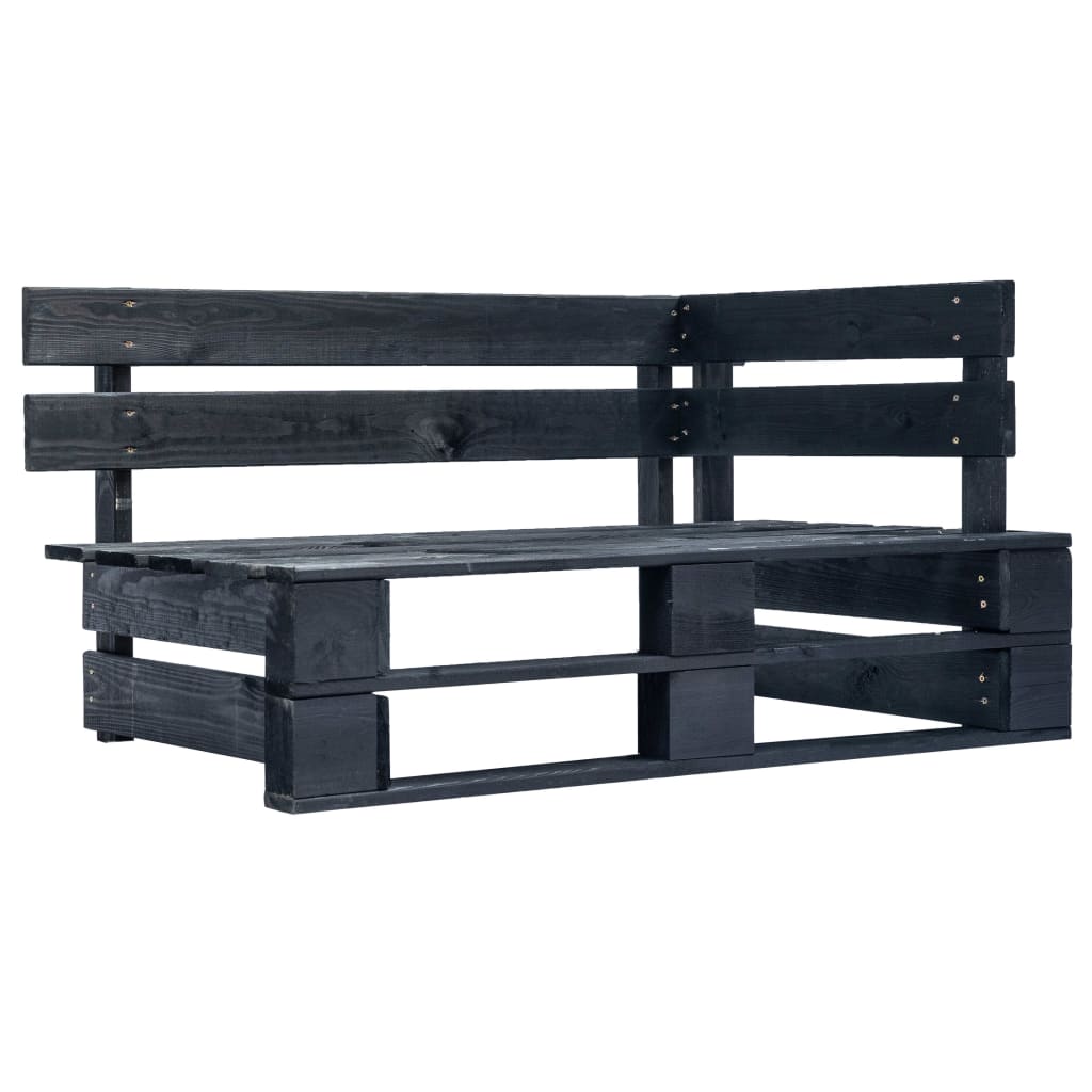 Set Divani in Pallet con Cuscini 6 pz in Pino Impregnato Nero 3066878