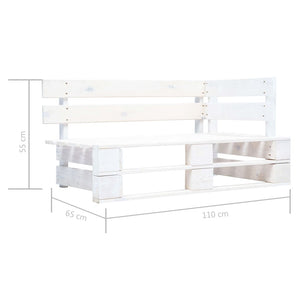 Set di Divani su Pallet 6pz e Cuscini in Pino Impregnato Bianco cod mxl 47981