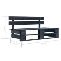 Set Divani in Pallet con Cuscini 6 pz in Pino Impregnato Nero 3066940