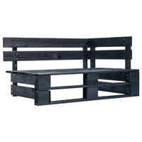 Set Divani in Pallet con Cuscini 6 pz in Pino Impregnato Nero 3066943