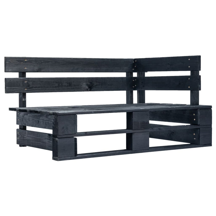 Set Divani in Pallet con Cuscini 6 pz in Pino Impregnato Nero 3066950